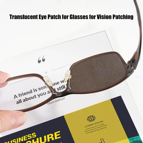 Miniatura 2 de Parche para ojos translúcido marrón para anteojos, paquete de 6 unidades reutilizables para parcheo de la visión, perfecto para ojo perezoso