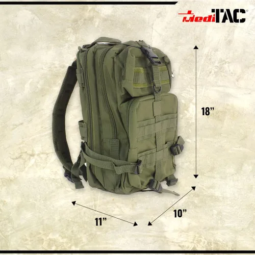 Miniatura 4 de MediTac Mochila táctica de asalto - Mochila de primeros auxilios - Mochila militar MOLLE de 18" Verde oliva (Olive Drab)