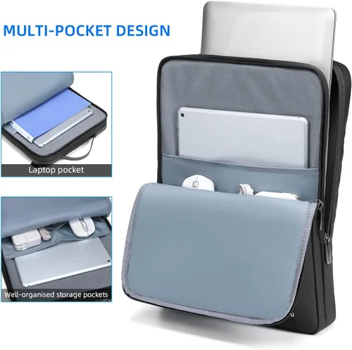 Miniatura 6 de TUDEQU Bolsa para laptop de 15.6 pulgadas con correa, bolsa de computadora, funda para portátil, funda para laptop, bolsa de hombro para computadora