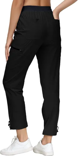 Miniatura 3 de MoFiz Pantalones de senderismo para mujer, ligeros, de secado rápido, con bolsillos con cremallera