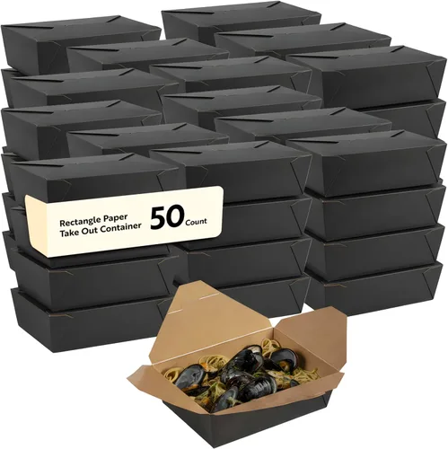 Miniatura 41 de Restaurantware Contenedor desechable para llevar, 30 oz / #1, negro