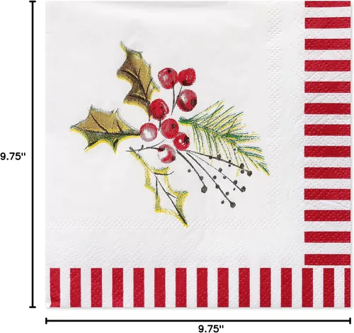 Miniatura 5 de American Greetings 50 servilletas de bebidas de 5 pulgadas x 5 pulgadas por Kathy Davis, suministros para fiestas de Navidad