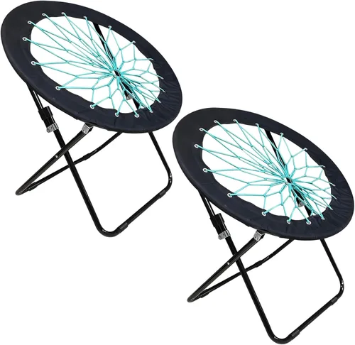 Miniatura 9 de Silla Bungee Portátil Plegable, Silla Dish Silla de Juego Bunjo para Exteriores e Interiores y Camping y BBQ (Rosa)