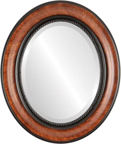 Miniatura 7 de OVALCREST Espejo de pared ovalado biselado para decoración del hogar, estilo patrimonial, espray plateado, dimensiones exteriores de 25 x 29 pulgadas