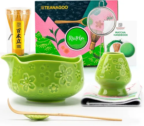 Miniatura 20 de TEANAGOO Juego de 9 Piezas Batidor de Matcha, Juego de Matcha de Cerámica, Kit de Matcha para Ceremonia, Juego de Té Matcha para Hacer Negro carbón 2