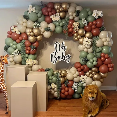 Miniatura 6 de Globos verde salvia de 12 pulgadas, 50 unidades de fiesta de baby shower, globos de decoración de feliz cumpleaños, globos verdes de safari