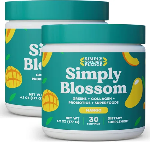 Miniatura 12 de Simply Blossom Nutrition Daily Greens & Superfood Powder + Colágeno + Probióticos para la salud digestiva de las mujeres y alivio de la hinchazón.