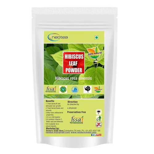 Miniatura 10 de Neotea Polvo de hoja de hibisco Sembaruthi Ilai Tratamiento natural de caída del cabello, promueve el crecimiento del cabello, lavado de cabello