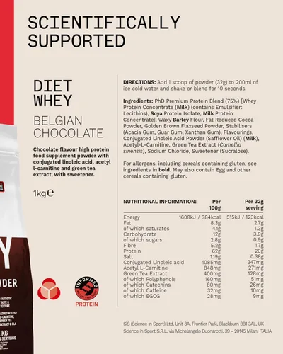 Miniatura 4 de PhD Suero Dietético 2.2 lbs Chocolate Belga