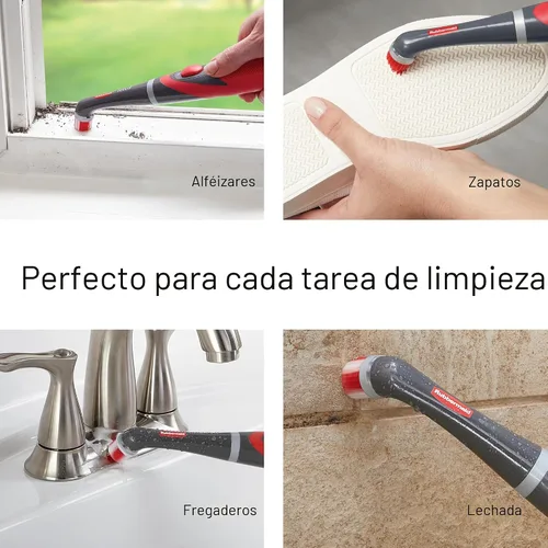 Miniatura 6 de Cepillo de limpieza Rubbermaid Reveal Power Scrubber con cabezal multiusos, cepillo de limpieza eléctrico inalámbrico con batería, resistente al