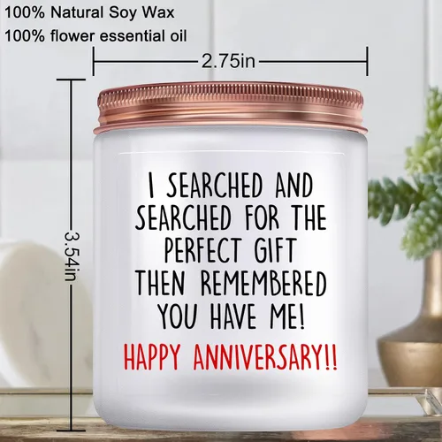 Miniatura 6 de Velas de feliz aniversario, regalos para ella, él, pareja, 1, 2, 5, aniversario de un año, regalos románticos para esposa, marido, novia, novio