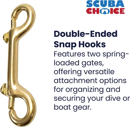 Miniatura 3 de Scuba Choice Clip de latón para buceo, perno a presión de doble extremo, 4 pulgadas, accesorio de buceo marino, gancho de engranaje duradero