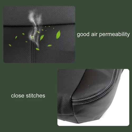 Miniatura 8 de FZJDSD Funda de asiento de repuesto de piel de microfibra perforada para el lado del conductor, color negro, compatible con Ford F250 F350 F450 F550