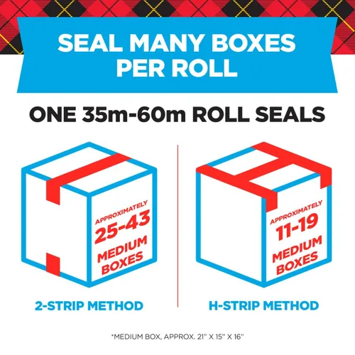 Miniatura 3 de Scotch Cinta de embalaje resistente 3850, transparente, 1.88 in x 54.6 yd (1.890 in x 164.0 ft), paquete de 2 (2 rollos), cinta de sellado de caja
