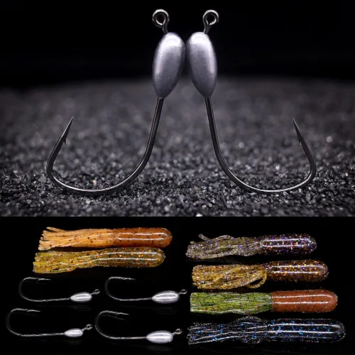 Miniatura 5 de XFISHMAN -Tubo-Jig-Cabezas-para-Lubino-Pesca-Tubo-Ganchos 1/16oz 1/8oz 3/16oz 1/4oz (Paquete de 12)
