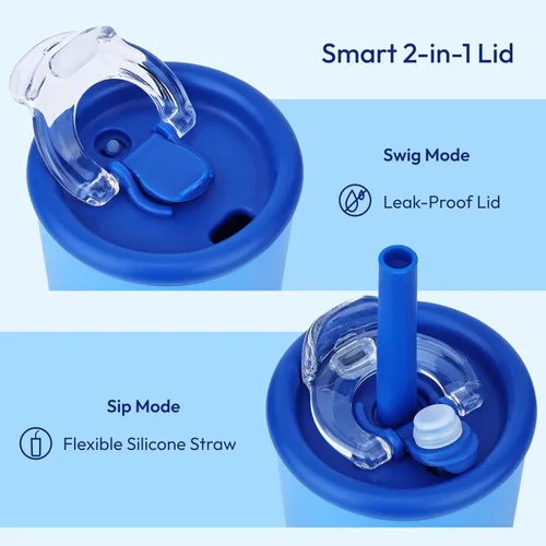 Miniatura 3 de Vaso de caramelo, botella de agua aislada de acero inoxidable de 25 onzas, tapa 2 en 1 con popote flexible, sin BPA, apto para vasos, apto