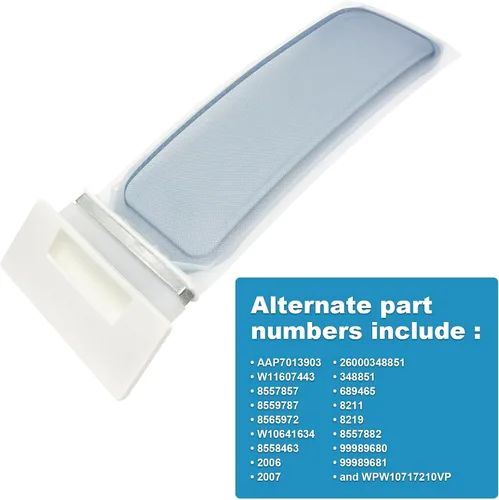 Miniatura 6 de Showingo W10717210 Filtro de pantalla para secadora de pelusa de repuesto para 8557882 W10641634 8558459 8558463 8559787 348851 689465 8557857