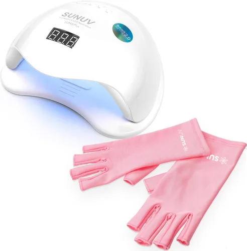 SUNUV SUN5 Plus - Lámpara de uñas UV, guantes de luz UV para secador de uñas de gel para lámpara de esmalte de uñas de gel con sensor automático,