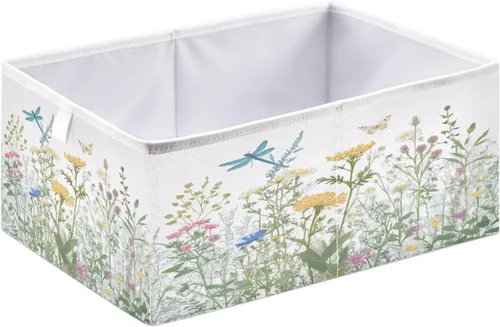 Blueangle Contenedor rectangular de almacenamiento de hierbas y flores coloridas, 15.8 x 10.6 x 7 pulgadas, canasta organizadora plegable grande