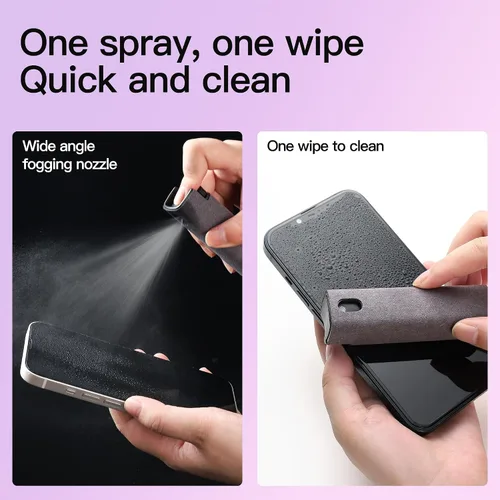 Miniatura 4 de Kit de Limpiador de Pantalla de 2 Piezas, Herramienta de Botella de Spray Limpiador con Niebla 3 en 1 para Pantalla Táctil y Paño de Microfibra