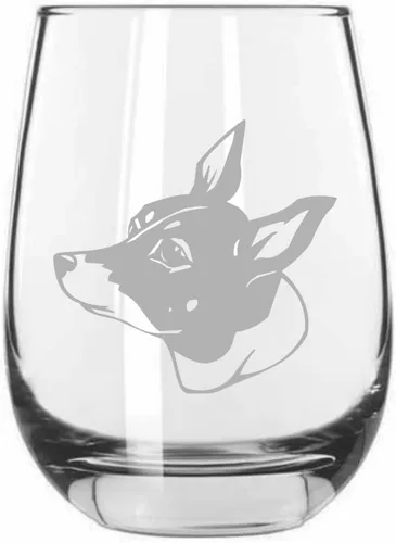 Miniatura 410 de Sakhalin Husky Dog - Copa de vino grabada personalizada de 15.25 onzas sin tallo