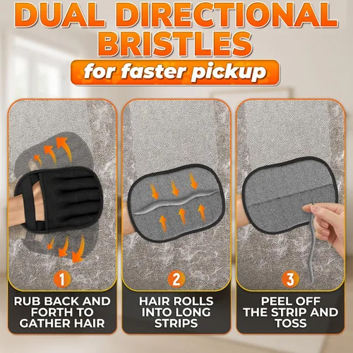 Miniatura 8 de Cat Hair Remover Glove – Electrostatic Five-Finger Fur Remover for Cats & Dogs, Reusable Polyester Glove 9.25"x6.69" for Couch, Carpet, Car Seat