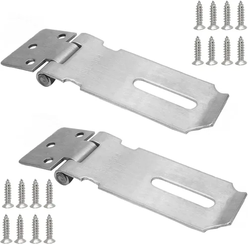 Miniatura 7 de 2 cerraduras de puerta de 3 pulgadas, cerrojo de seguridad de acero inoxidable con tornillos para armarios, armarios (plateado)