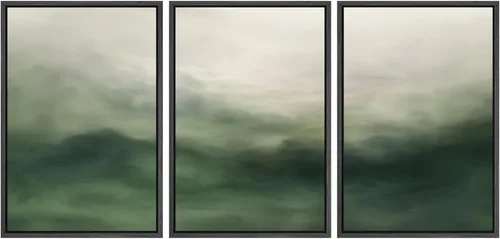 Miniatura 426 de SIGNWIN Lienzo enmarcado para pared, arte con pinceladas de flujo neutro en tonos beige abstractos, ilustraciones, arte moderno, decorativo