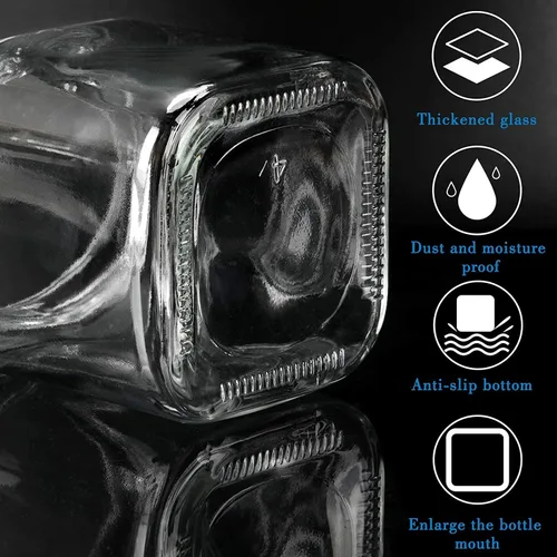Miniatura 4 de Contenedor de especias para condimentos con tapas y cucharas de acero inoxidable 304, recipientes de vidrio transparente para condimentos
