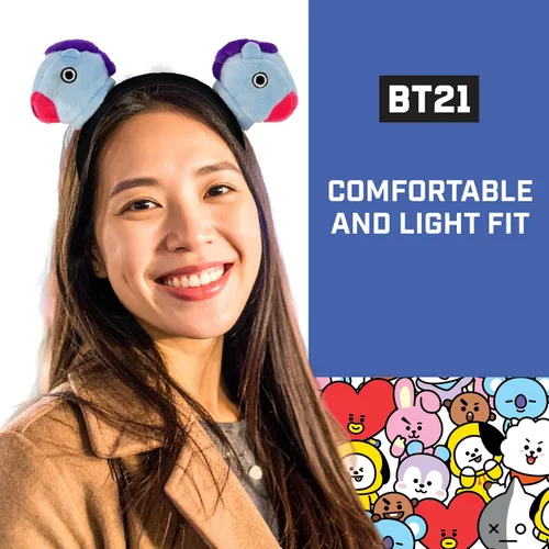 Miniatura 25 de Concept One BT21 LINE FRIENDS - Diadema bordada de felpa 3D para mujer, Chimmy