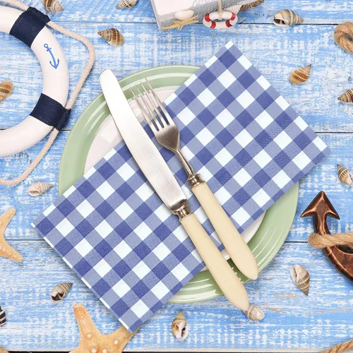 Miniatura 6 de Whaline Servilletas de invitados de color azul marino, paquete de papel desechable de 3 capas para boda, cena, toalla de mano para boda, cumpleaños