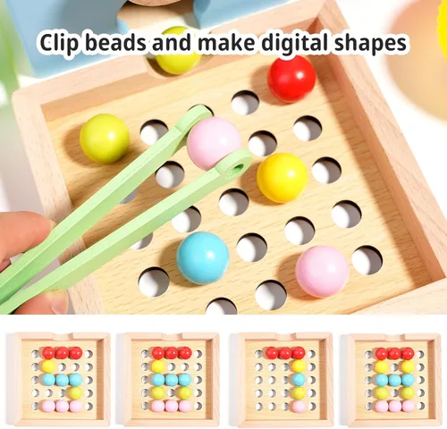 Miniatura 7 de QimuMku Máquina de chicles de madera de 9.6 pulgadas, juguetes Montessori para niños de 3, 4 y 5 años, juguete de actividades de aprendizaje Máquina