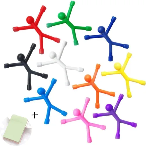 Imanes para refrigerador, 10 piezas de imanes flexibles para nevera, imanes de goma para refrigerador + 100 hojas/bloc de notas autoadhesivas