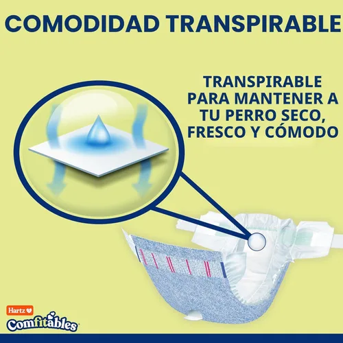 Miniatura 7 de Hartz Pañales desechables para perros, talla M, 32 unidades, ajuste cómodo y seguro, fácil de poner Value Pack