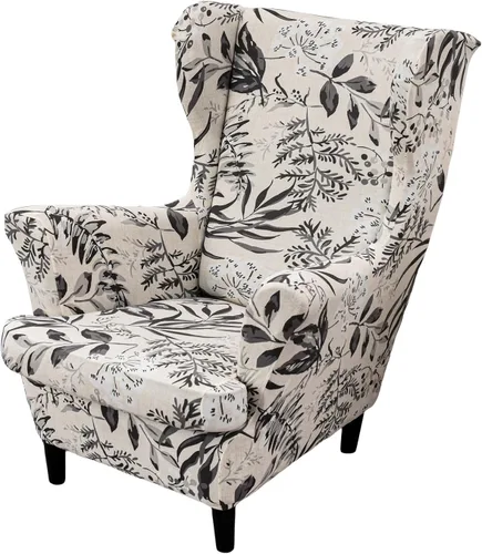 Miniatura 40 de Eco-Ancheng Funda para silla Wingback, 2 piezas, respaldo de ala, fundas de elastano para sillón con respaldo de ala, fundas para sillón con parte