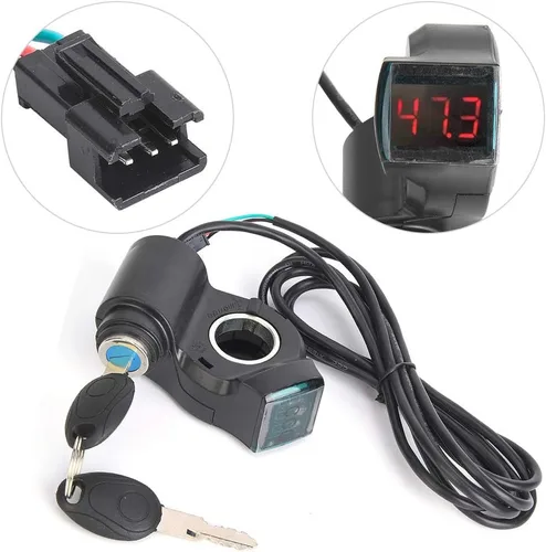 Miniatura 5 de Pantalla de voltaje E, acelerador eléctrico de pulgar eléctrico de plástico negro, pantalla digital de voltaje de batería, interruptor