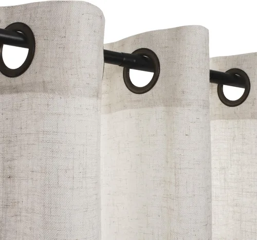 Miniatura 11 de Palma - Cortinas semitraslúcidas de lino para dormitorio de 63 pulgadas de largo, cortinas filtrantes de luz, ojales bronce, juego de 2 paneles