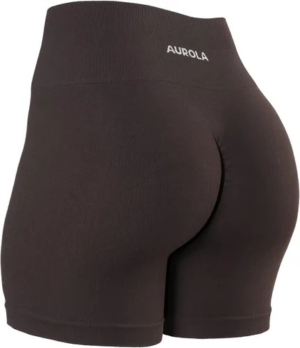 Miniatura 4 de AUROLA Pantalones cortos de entrenamiento para mujer, control de abdomen, a prueba de sentadillas, acanalados, gruesos, sin costuras, pantalones