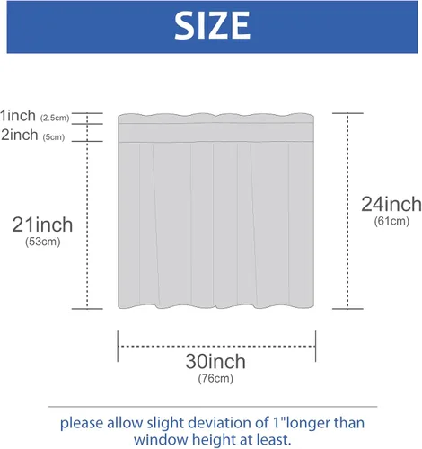 Miniatura 3 de Home Queen Cortinas Waffle Blancas para Ventana de Baño, Repelentes al Agua con Bolsillo para Barra, Cortinas Cortas de Cocina para Ventana Pequeña