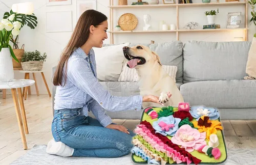 Miniatura 6 de Alfombrilla para olfatear perros y mascotas, alfombrilla para olfatear cachorros, juguetes interactivos de rompecabezas para perros pequeños