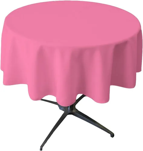 Miniatura 60 de LA Linen - Mantel redondo lavable de popelina de poliéster, resistente a manchas y arrugas, 51", mantel de tela para comedor, cocina, fiesta, Negro