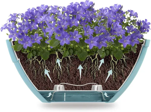 Miniatura 8 de DECOPOTS Maceta de forma ovalada para plantas, maceta de jade con riego automático, maceta de interior, macetas de plástico con drenaje para todas
