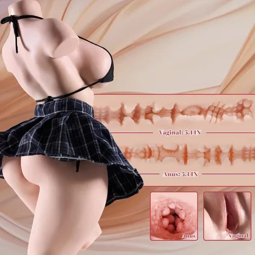 Miniatura 3 de Torso de muñeca sexual de tamaño real de 21 libras, muñecas sexuales realistas de silicona completa para hombres con pechos grandes suaves
