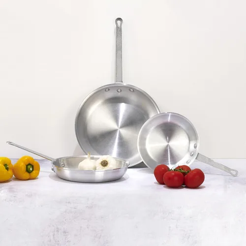 Miniatura 8 de Winco Sartén/sartén de aluminio de grado comercial, acabado satinado, 8 pulgadas