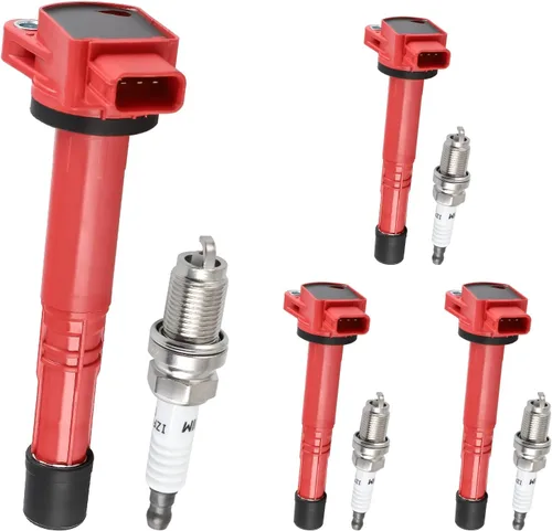 Miniatura 12 de Pindex Paquete de 4 Bobinas de Encendido UF581 y Bujías de Iridio Kits de Paquete de Bobinas Compatible con Honda Fit 2007 2008 1.5L L4 30520PWC501