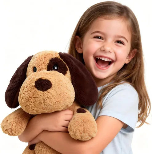Miniatura 2 de Perro de peluche de cachorro de peluche de Labrador Retriever, animal de peluche abrazable para niños y niñas, cumpleaños, 30 pulgadas, marrón