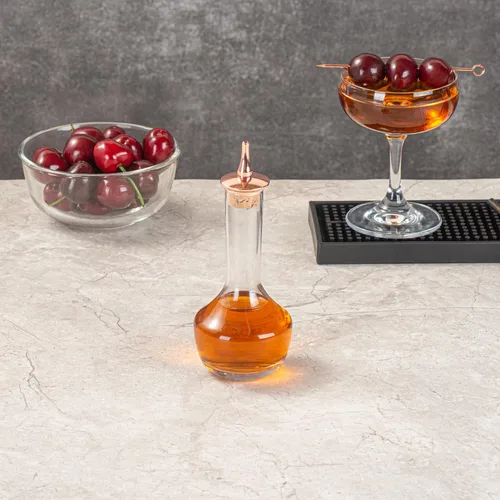 Miniatura 3 de Restaurantware Bar Lux - Botella amarga de 3.5 onzas, 1 vaso amargo de grado profesional, con tapa Dasher chapada en cobre para cócteles o postres