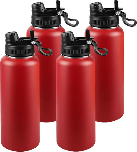 Miniatura 44 de Botella de agua aislada de 22 onzas, tapa 2 en 1 a prueba de fugas (sorbo/pajilla) + asa, botella de acero inoxidable para deportes, viajes, trabajo