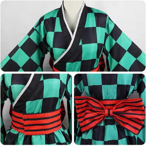 Miniatura 6 de Tanjirou Kamado - Disfraz de cosplay de anime para mujer, kimono, uniforme