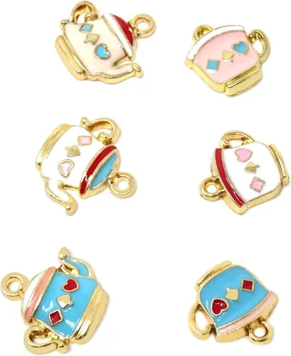 Miniatura 3 de Honbay 30 dijes de metal para taza de té, dije chapado en plata antigua, taza de café, hallazgos de joyería para bricolaje, collar, aretes, pulsera